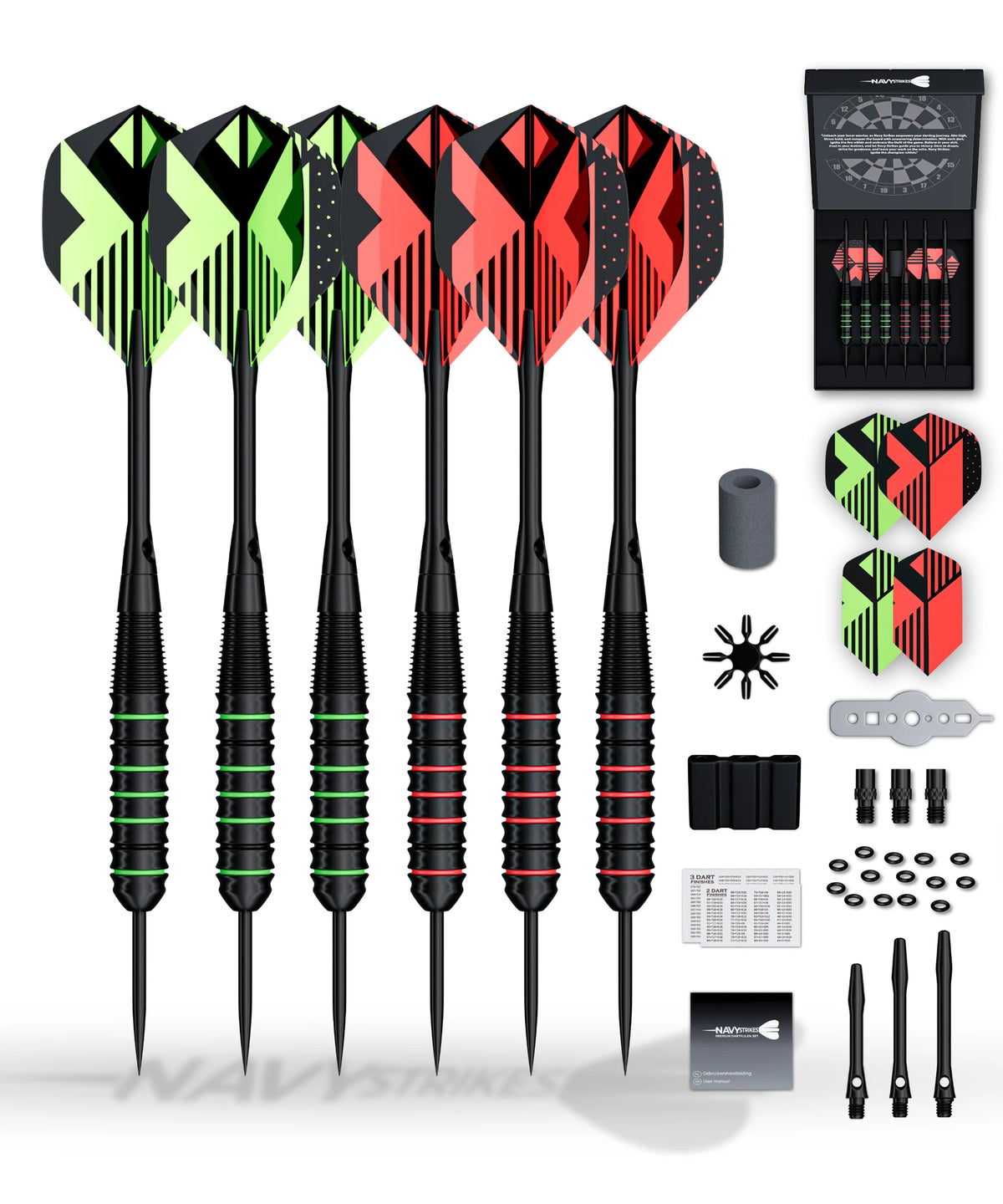 Navy Strikes Dartpijlen Set - 20/22 Gram - 6 Darts - 61-delig