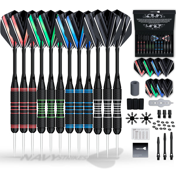 Navy Strikes Dartpijlen Set - 23/24 Gram - 12 Darts - 2 Soorten Grip (Breed) - 108-delig