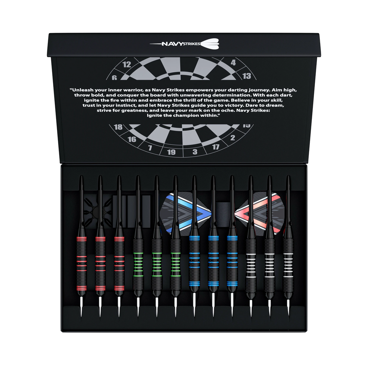 Navy Strikes Dartpijlen Set - 23/24 Gram - 12 Darts - 2 Soorten Grip (Breed) - 108-delig