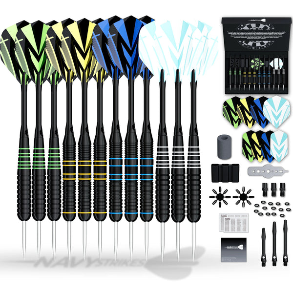 Navy Strikes Dartpijlen Set - 23/24 Gram - 12 Darts - 2 Soorten Grip (Smal) - 108-delig